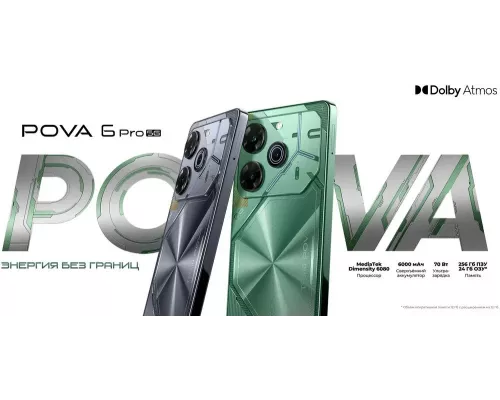 Смартфон Tecno POVA 6 Pro 5G 12/256Gb зеленый