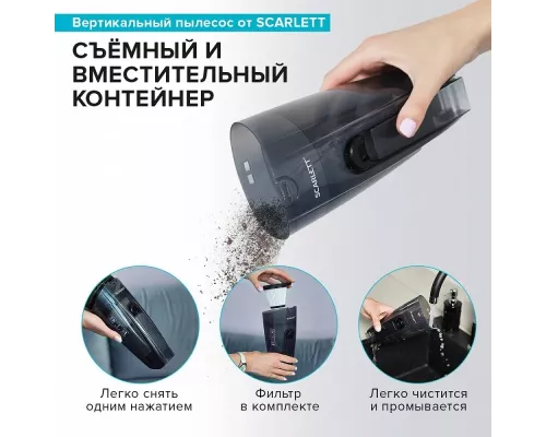 Вертикальный пылесос SCARLETT SC-VC80H23 белый/ бирюзовый