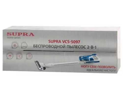 Вертикальный пылесос SUPRA VCS-5097 белый/синий