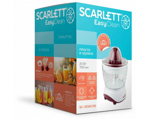 Соковыжималка SCARLETT SC-JE50C06 белый/красный