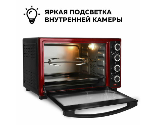 Мини-печь GFGRIL GFO-48BR черный/красный конвекция Мини-печь GFGRIL GFO-48BR черный/красный конвекция