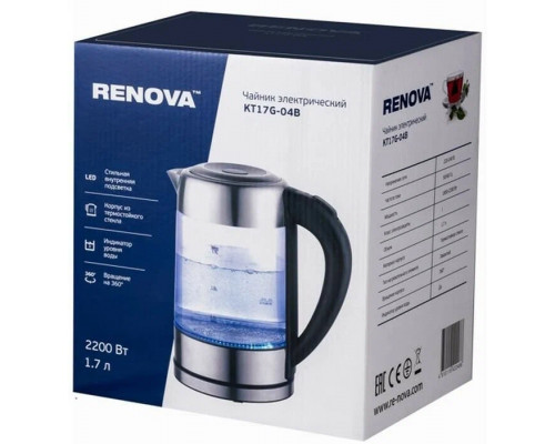Чайник RENOVA KT17G-04B стекло Чайник RENOVA KT17G-04B стекло