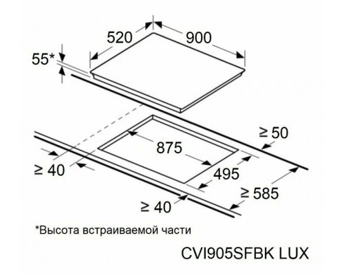 Варочная поверхность Maunfeld CVI905SFBK LUX Inverter Варочная поверхность Maunfeld CVI905SFBK LUX Inverter