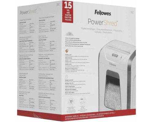 Шредер Fellowes PowerShred 15С белый Шредер Fellowes PowerShred 15С белый