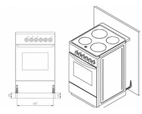 Кухонная плита ЛЫСЬВА ЭП 411 СТ белый