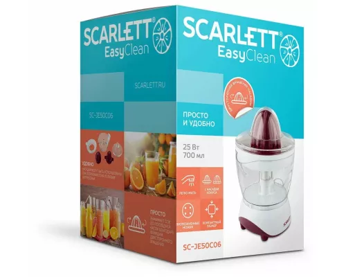 Соковыжималка SCARLETT SC-JE50C06 белый/красный