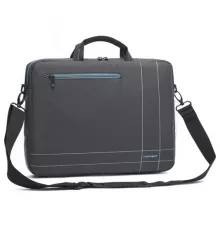 Сумка для ноутбука 15.6" Continent CC-201 GB серый с голубой отстрочкой