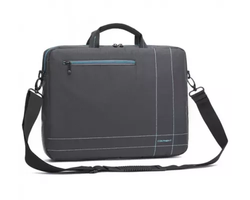 Сумка для ноутбука 15.6" Continent CC-201 GB серый с голубой отстрочкой