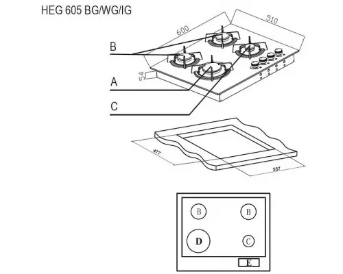 Варочная поверхность EVELUX HEG 605 WG