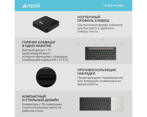 Клавиатура A4Tech Fstyler FX61 серый Клавиатура A4Tech Fstyler FX61 серый