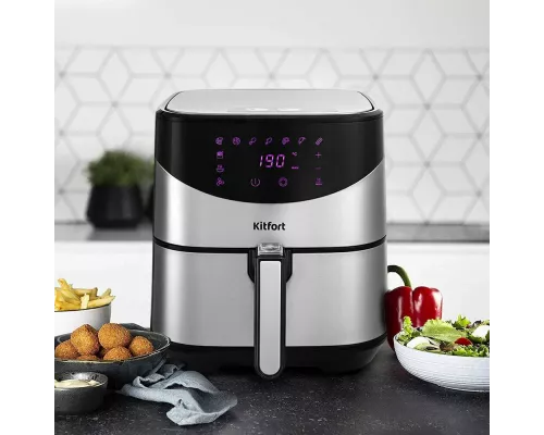 Аэрогриль Kitfort КТ-2231 серебристый/черный