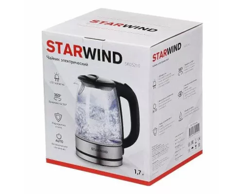 Чайник Starwind SKG5210 черный/серебристый