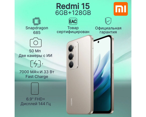 Смартфон Xiaomi Redmi 15 6/128Gb Titan Gray