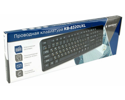 Клавиатура Gembird KB-8320UXL-BL черный Клавиатура Gembird KB-8320UXL-BL черный