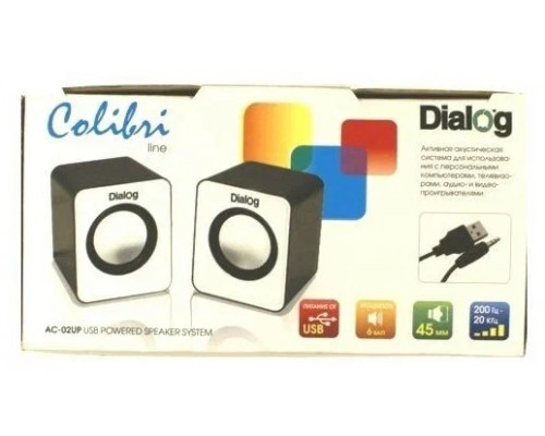 Акустическая система Dialog Colibri AC-02UP BLACK-WHITE Акустическая система Dialog Colibri AC-02UP BLACK-WHITE