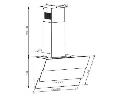 Вытяжка Amari Trento 50 black glass Вытяжка Amari Trento 50 black glass