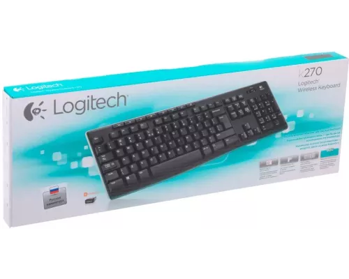 Клавиатура LOGITECH K270 черный/белый