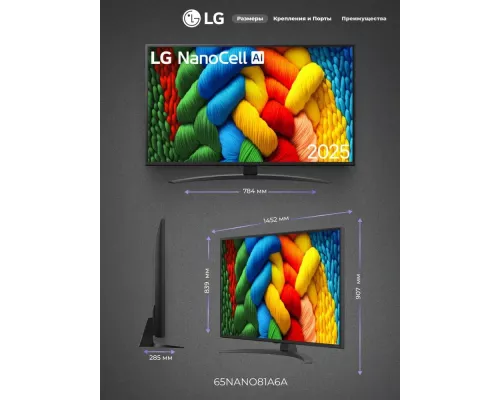 Телевизор LG 65NANO81A6A черный графит