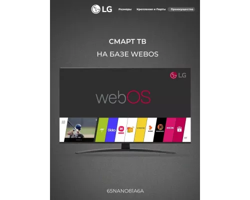Телевизор LG 65NANO81A6A черный графит