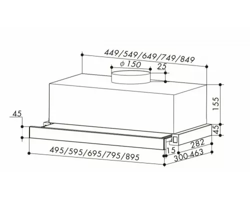 Вытяжка Amari Slide 50 white/glass