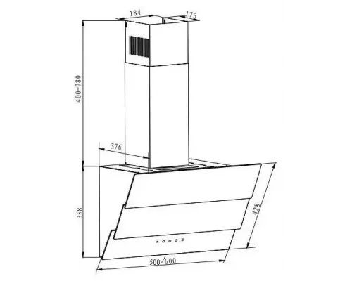 Вытяжка Amari Trento 60 black glass