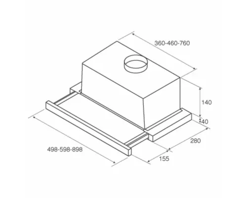 Вытяжка JET AIR Aurora LX/WH/F/60
