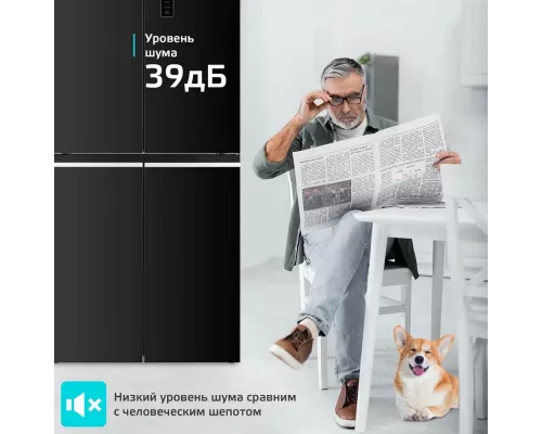 Холодильник HARPER RH6966BI black glass