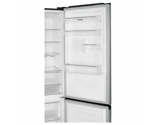 Холодильник Korting KNFC 62980 GN черный стекло