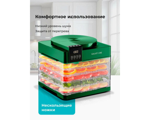 Сушилка для овощей и фруктов Galaxy Line GL 2630 зеленый Сушилка для овощей и фруктов Galaxy Line GL 2630 зеленый