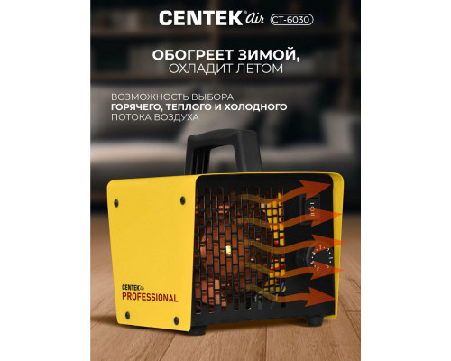 Тепловентилятор Centek CT-6030 желтый/черный Тепловентилятор Centek CT-6030 желтый/черный