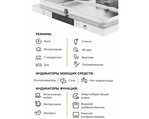Встраиваемая посудомоечная машина MILLEN MDW 451 Встраиваемая посудомоечная машина MILLEN MDW 451