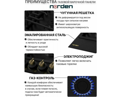 Варочная поверхность NORDEN ANTIQUE 64G MBL RUSTIC FFD матовый черный Варочная поверхность NORDEN ANTIQUE 64G MBL RUSTIC FFD матовый черный
