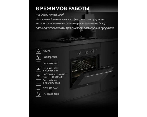 Духовой шкаф Hyundai HEO 66412 BG черный Духовой шкаф Hyundai HEO 66412 BG черный