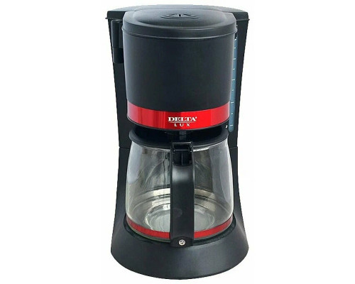 Кофеварка Delta LUX DL-8152 черная с красным Кофеварка Delta LUX DL-8152 черная с красным