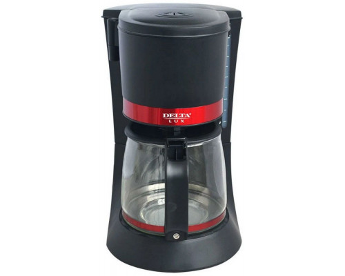 Кофеварка Delta LUX DL-8152 черная с красным Кофеварка Delta LUX DL-8152 черная с красным
