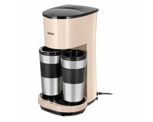 Кофеварка Kitfort КТ-7303 бежевый/черный Кофеварка Kitfort КТ-7303 бежевый/черный
