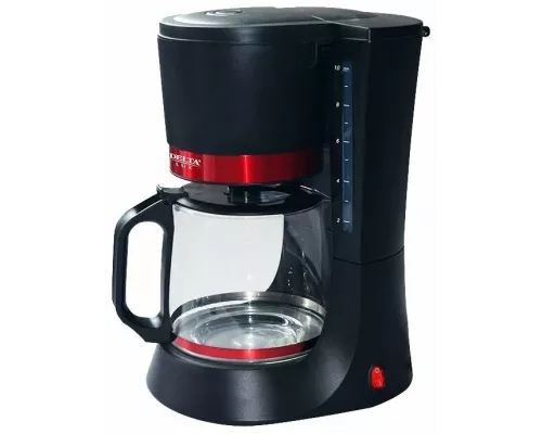 Кофеварка Delta LUX DL-8152 черная с красным