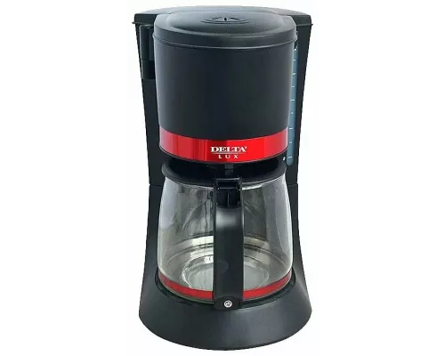 Кофеварка Delta LUX DL-8152 черная с красным