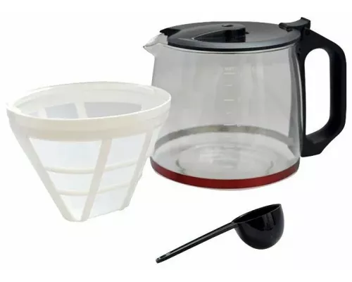 Кофеварка Delta LUX DL-8152 черная с красным