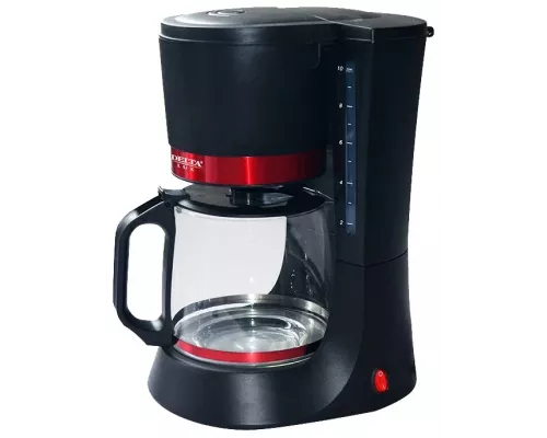 Кофеварка Delta LUX DL-8152 черная с красным