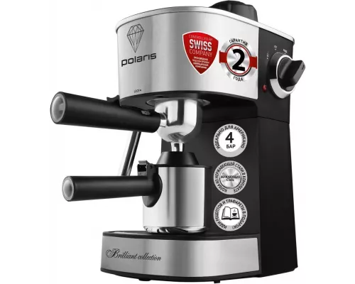Кофеварка Polaris PCM-4011 серебристый/черный