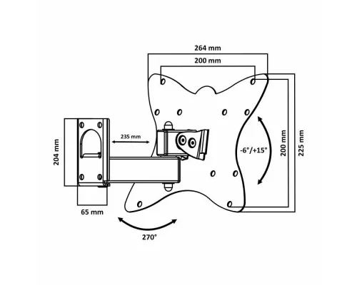 Кронштейн LE'STER LST-201.05 черный