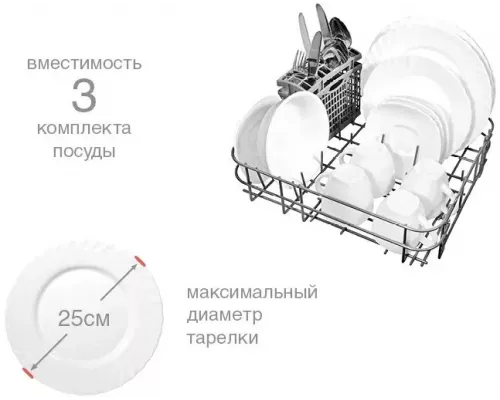 Посудомоечная машина OURSSON DW4003TD/WH