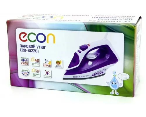 Утюг ECON ECO-BI2201 фиолетовый/белый