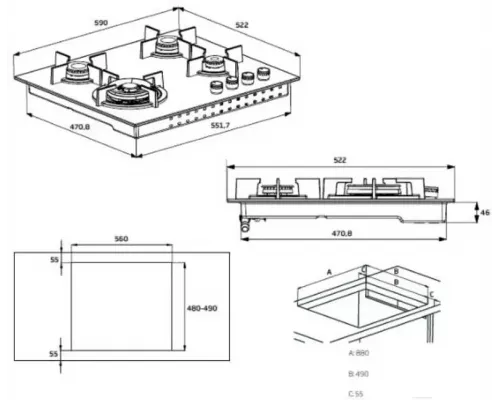 Варочная поверхность Beko HIAG 64223 SX нержавеющая сталь