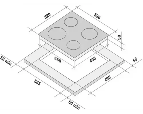 Варочная поверхность Krona ASTEN 60 BL черный
