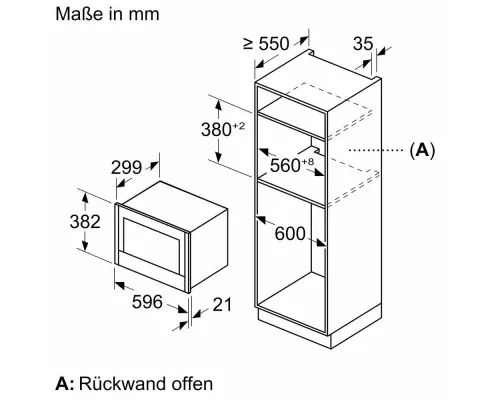 Встраиваемая микроволновая печь Neff NR4WR21N1 черный/нержавеющая сталь