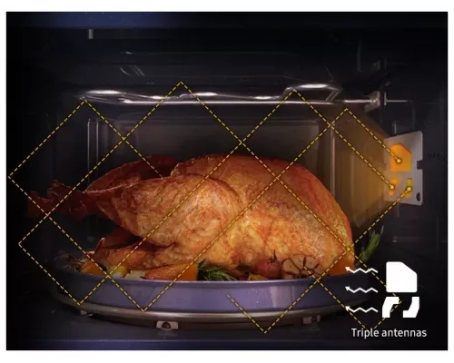 Встраиваемая микроволновая печь Samsung MS23A7013AT/BW серебристый/черный