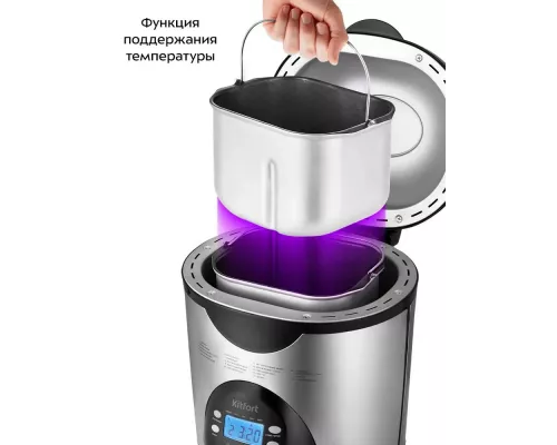 Хлебопечь Kitfort КТ-315 серебристый/черный