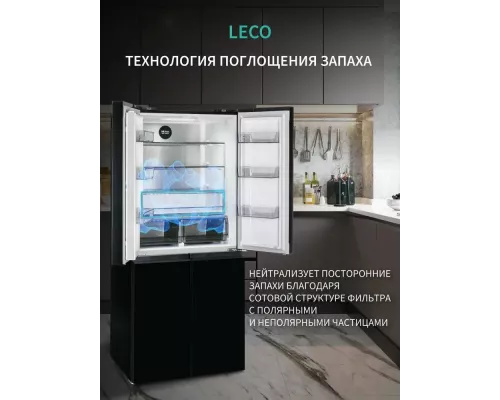 Холодильник Nordfrost RFQ 450 NFGB черный